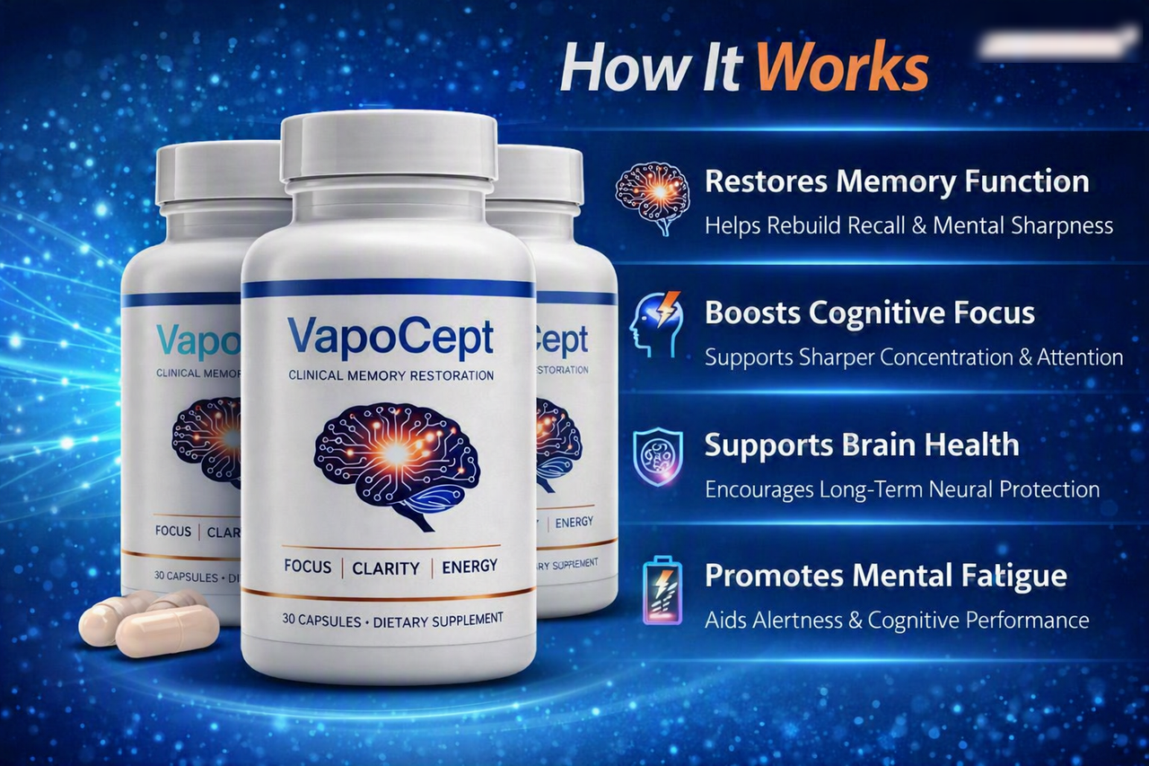 How VapoCept works — restores memory function, boosts cognitive focus, supports brain health, enhances mental vitality